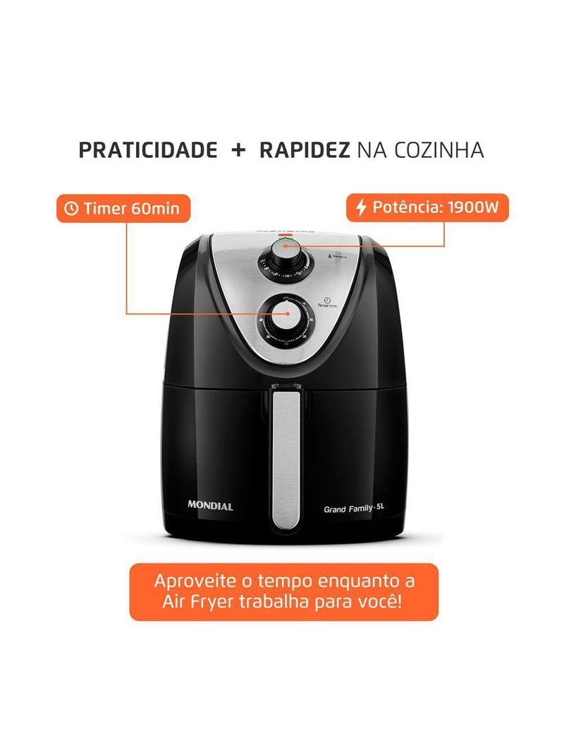 Fritadeira Air Fryer 5 Litros Afn-50-bi Mondial Afn-50-bi 220v-60hz