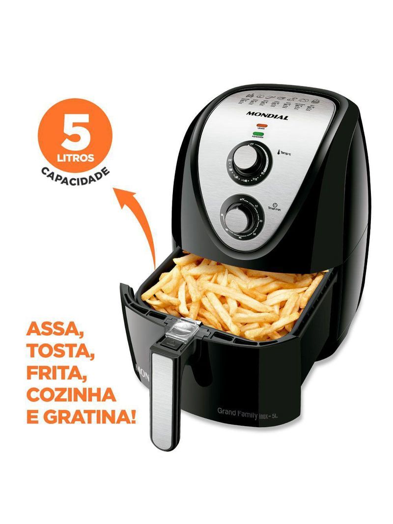 Fritadeira Air Fryer 5 Litros Afn-50-bi Mondial Afn-50-bi 220v-60hz