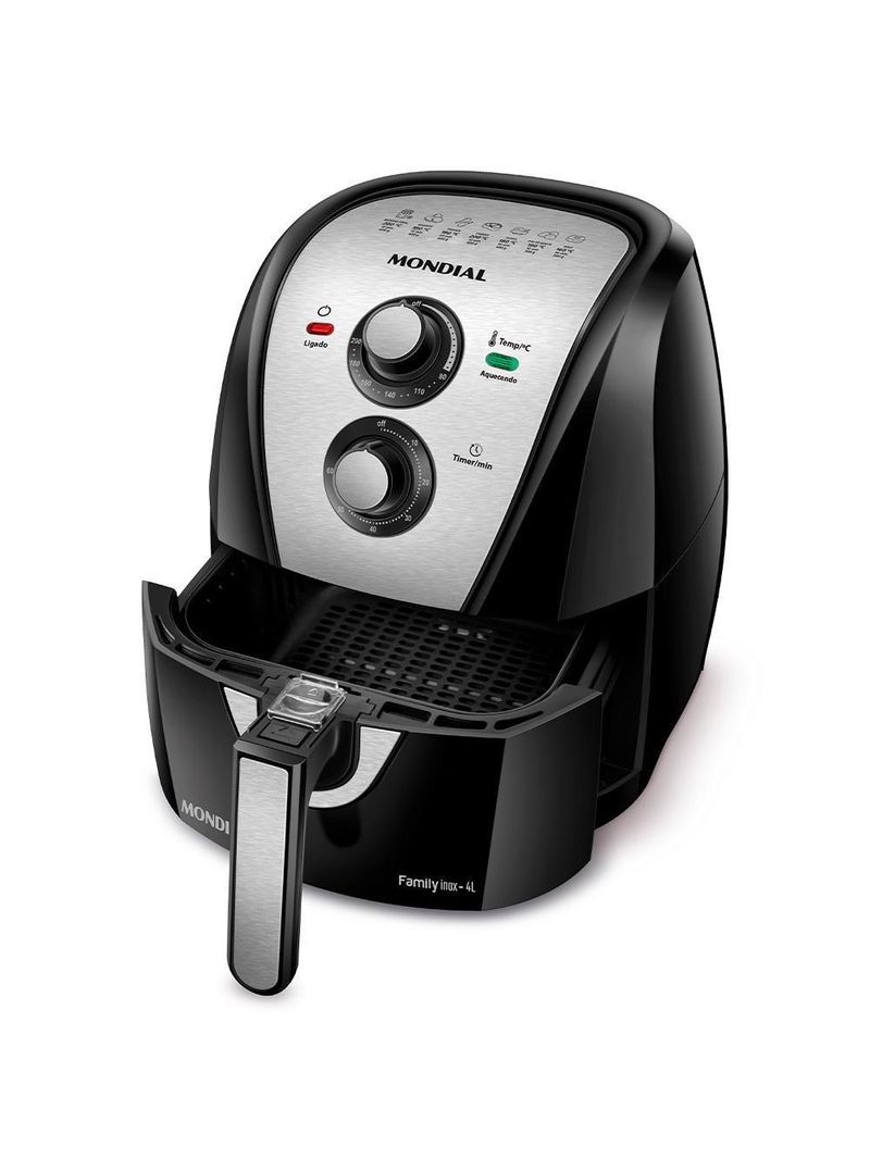 Fritadeira Elétrica Air Fryer c-4 Lts Mondial Preta-Inox