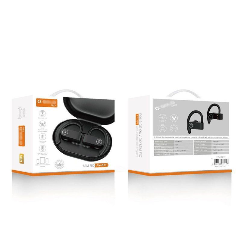 Fone De Ouvido Bluetooth Sem Fio Gancho Esporte Corrida Ciclismo Fnb21 Agold Pro