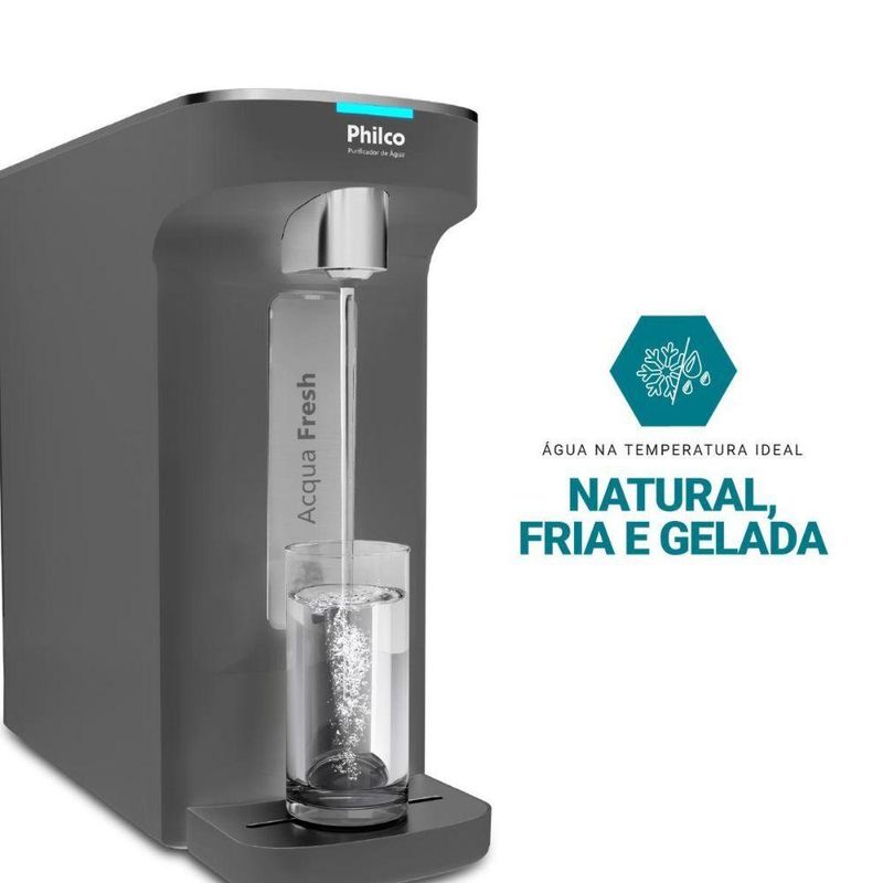 Purificador De água Natural E Gelada Philco PPU12C Cinza Bivolt