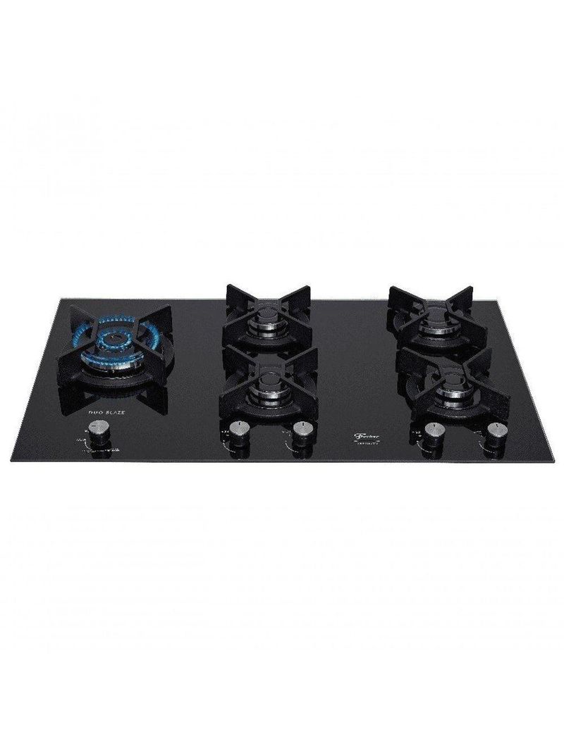 Fogão Cooktop Fischer 5q Tc Infinity Duo Blaze Gás Mesa Vidro 31800 Bivolt