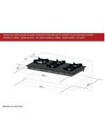Fogão Cooktop Fischer 5q Tc Infinity Duo Blaze Gás Mesa Vidro 31800 Bivolt