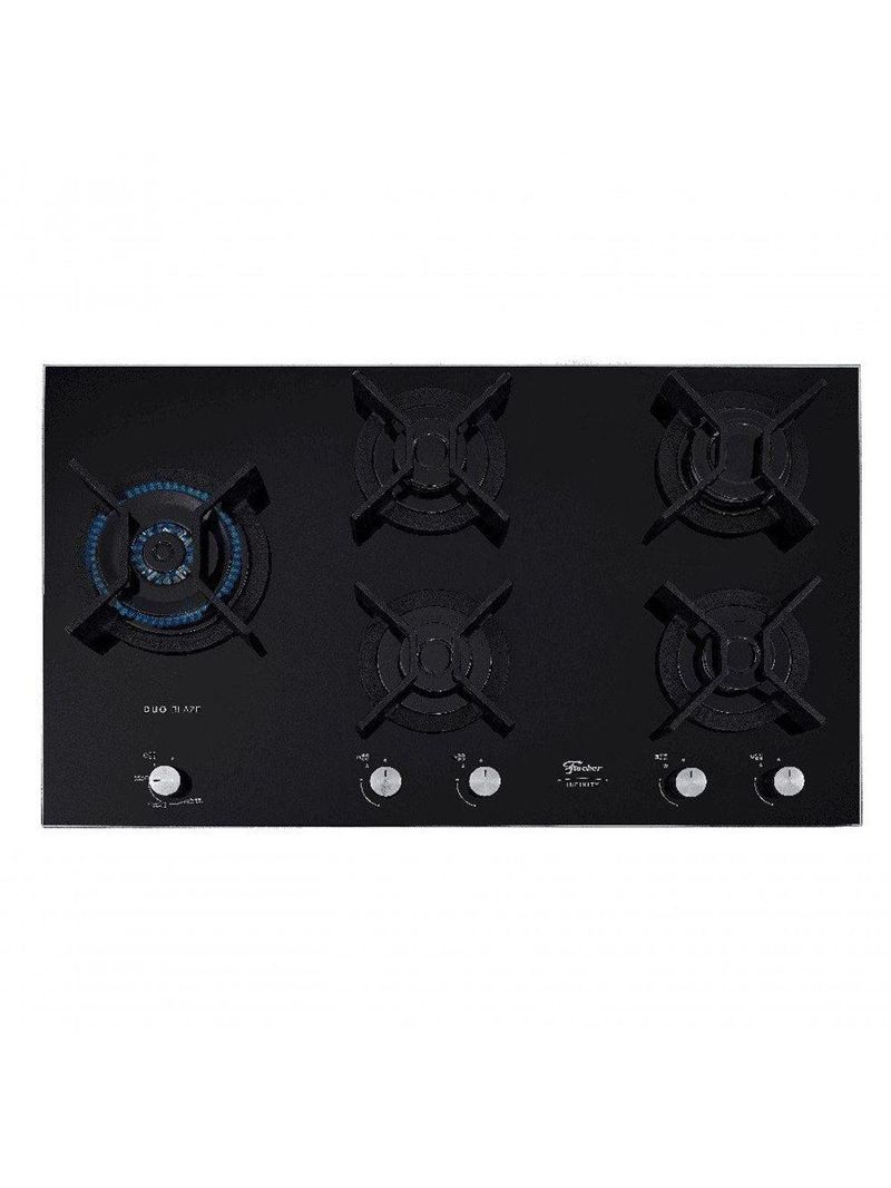 Fogão Cooktop Fischer 5q Tc Infinity Duo Blaze Gás Mesa Vidro 31800 Bivolt