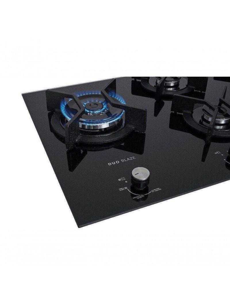 Fogão Cooktop Fischer 5q Tc Infinity Duo Blaze Gás Mesa Vidro 31800 Bivolt