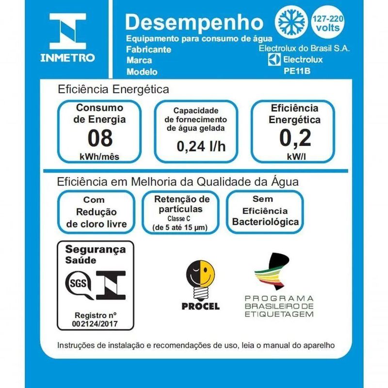 Purificador de Água de Bancada Electrolux PE11B 2 Etapas Natural e Gelada Branco Bivolt
