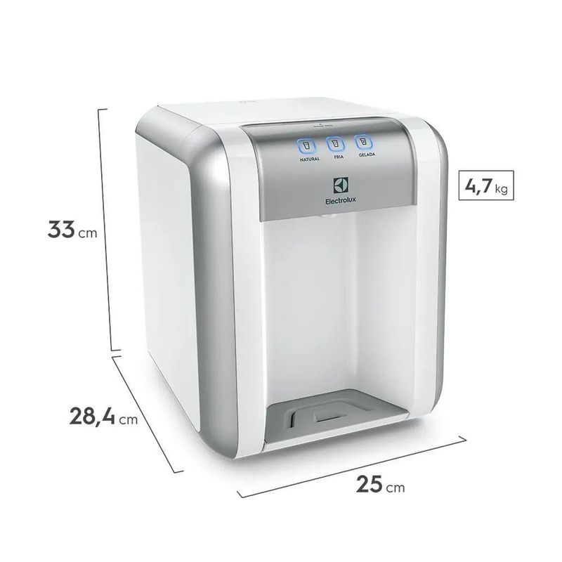 Purificador de Água de Bancada Electrolux PE11B 2 Etapas Natural e Gelada Branco Bivolt