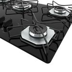 Cooktop 5 Bocas Terim Vidro Preto Com 6 Apoios Preto Bivolt