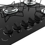 Cooktop 5 Bocas Terim Vidro Preto Com 6 Apoios Preto Bivolt