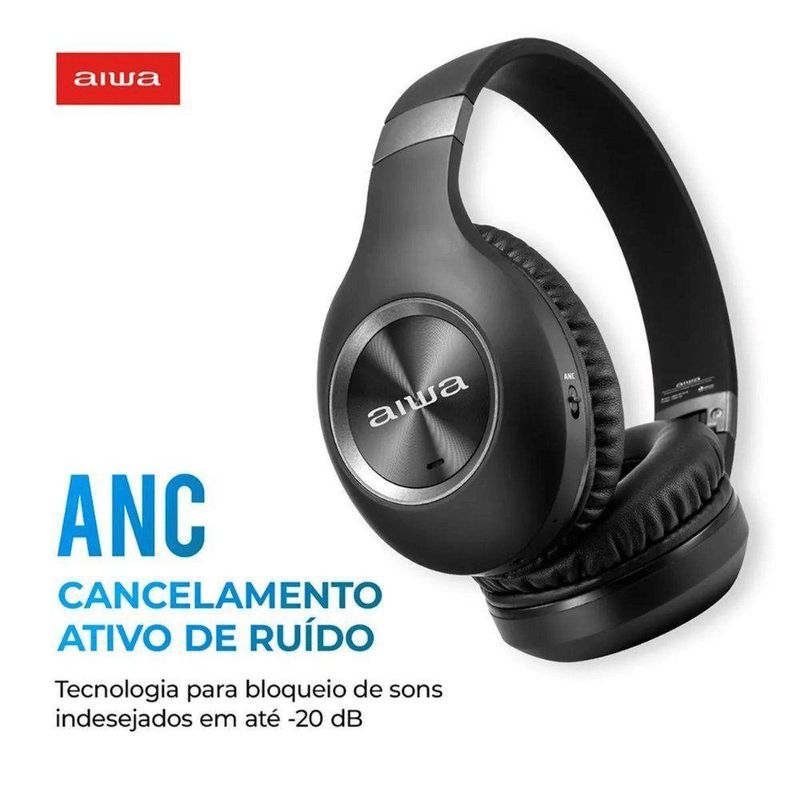 Fone De Ouvido Aiwa Hp-02-b Bluetooth Anc