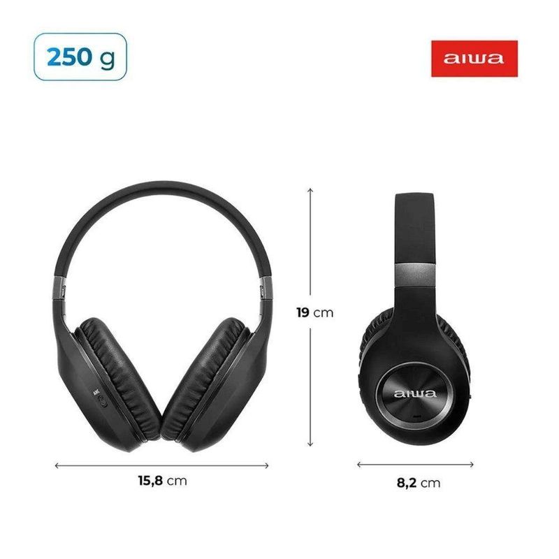 Fone De Ouvido Aiwa Hp-02-b Bluetooth Anc