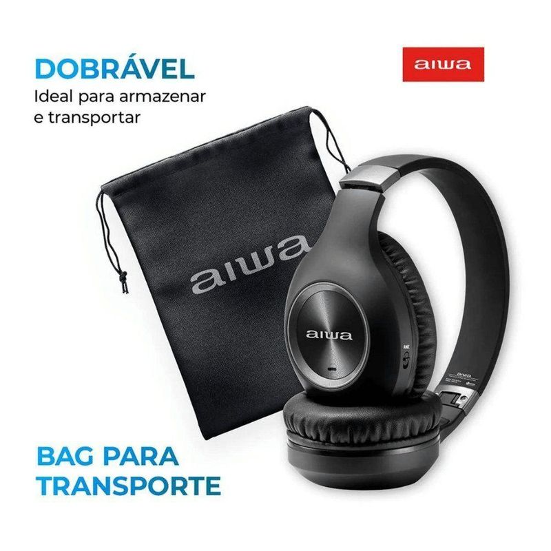 Fone De Ouvido Aiwa Hp-02-b Bluetooth Anc