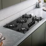 Cooktop a Gás Dako Pratiko 5 Bocas Vidro Temperado com Trempe Ferro Fundido Preto Bivolt