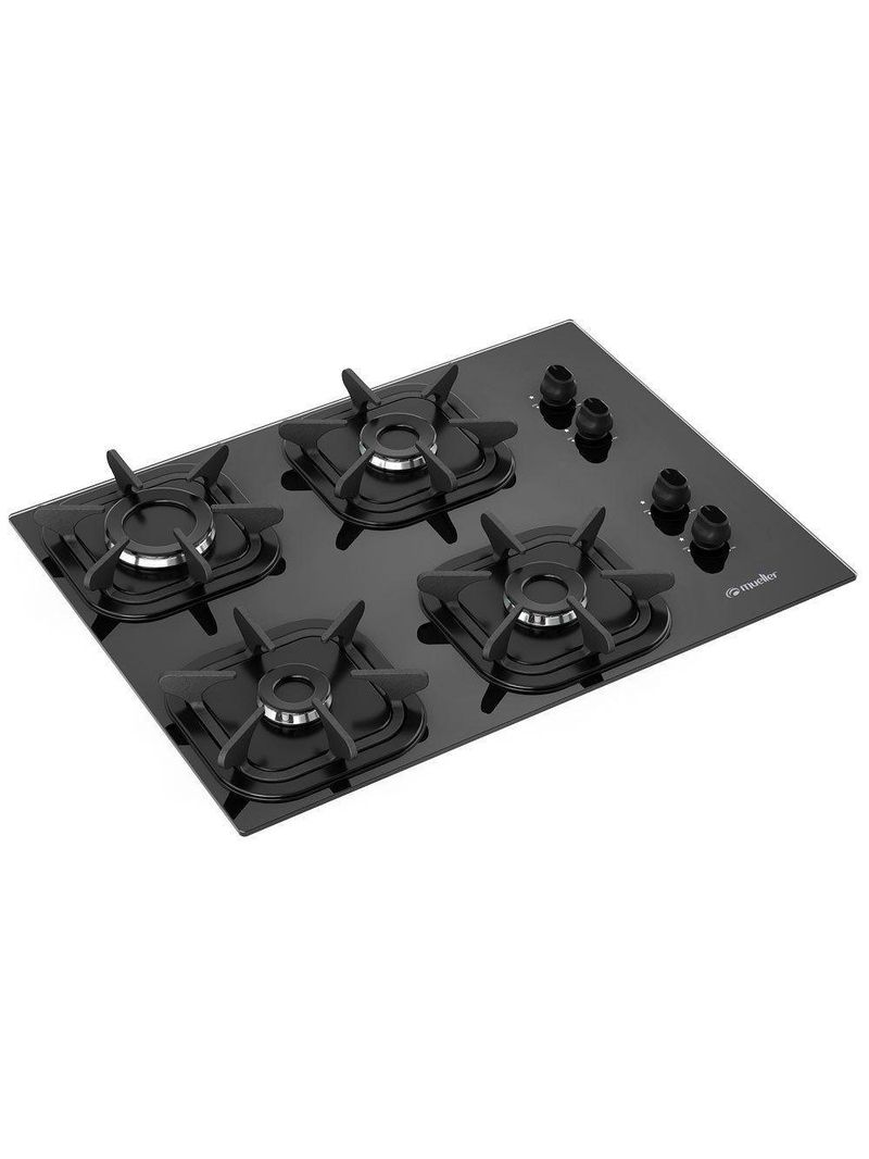 Fogão Cooktop Ultra Chama - 04 Bocas - Mueller Preto