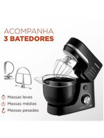 Batedeira planetária mondial bp-03 com 12 velocidades e 700w – preto