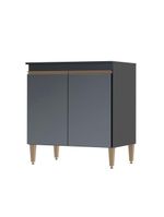 Balcão Cooktop Sabrina Com 2 Portas 80x52cm Menu Móveis Preto