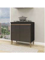 Balcão Cooktop Sabrina Com 2 Portas 80x52cm Menu Móveis Preto