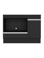 Balcão Cozinha Para Cooktop E Forno 105cm Com Rodapé Veneza Multimóveis Mp2295 Preto/branco