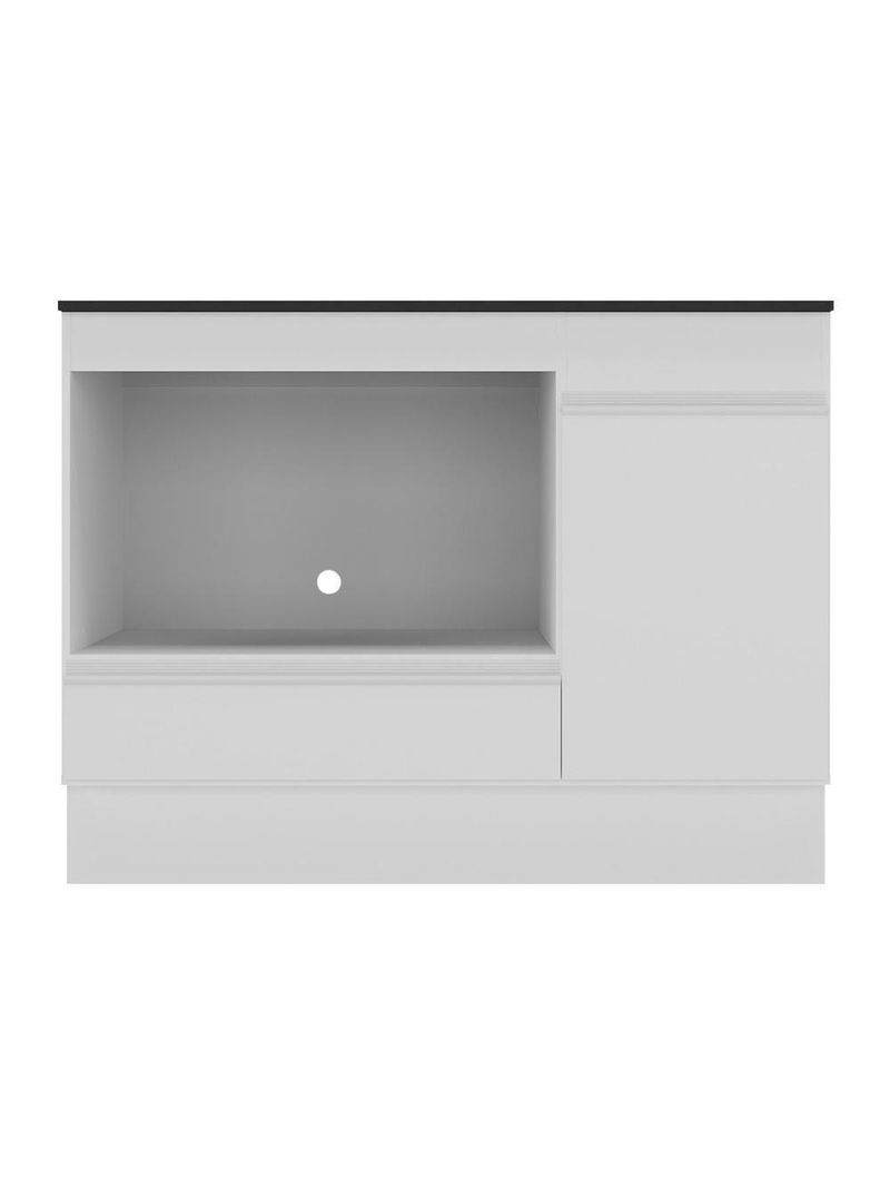 Balcão Cozinha Para Cooktop+Forno 105cm 1 Porta 1 Gaveta C/Rodapé Veneza Multimóveis Mp2295 - Branco