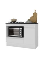 Balcão Cozinha Para Cooktop+Forno 105cm 1 Porta 1 Gaveta C/Rodapé Veneza Multimóveis Mp2295 - Branco