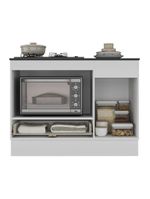 Balcão Cozinha Para Cooktop+Forno 105cm 1 Porta 1 Gaveta C/Rodapé Veneza Multimóveis Mp2295 - Branco