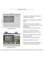 Balcão Cozinha Para Cooktop+Forno 105cm 1 Porta 1 Gaveta C/Rodapé Veneza Multimóveis Mp2295 - Branco