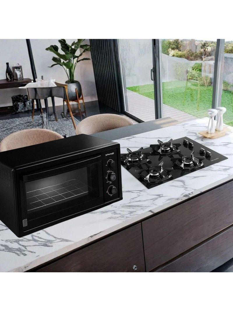 Kit Cooktop Mueller 4 Bocas + Forno 50l Preto 110V