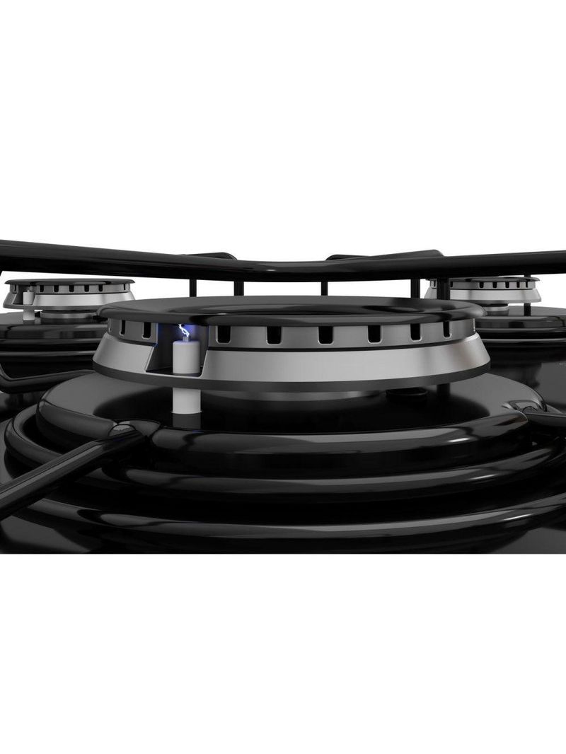 Cooktop 4 Bocas Itatiaia A Gás Em Aço Inox E Mesa Vidro Temperado Essencial Preto - Bivolt