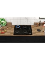Cooktop 4 Bocas Itatiaia A Gás Em Aço Inox E Mesa Vidro Temperado Essencial Preto - Bivolt