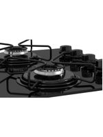 Cooktop 4 Bocas Itatiaia A Gás Em Aço Inox E Mesa Vidro Temperado Essencial Preto - Bivolt