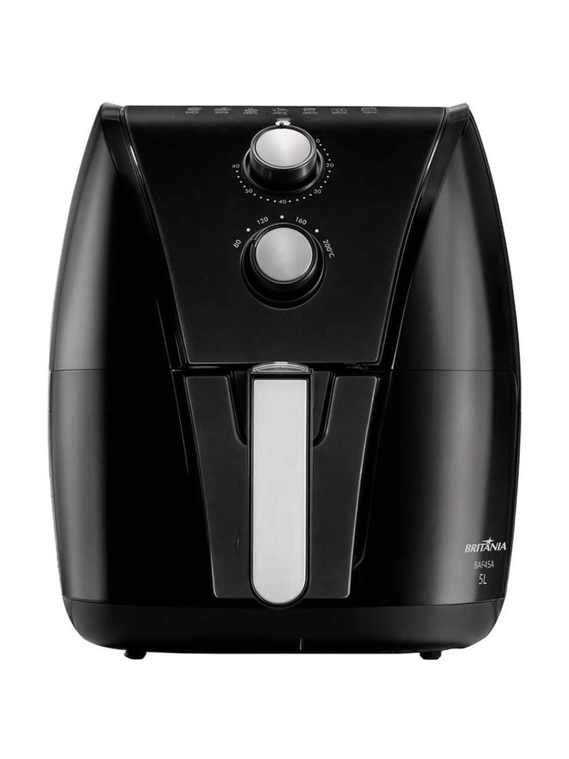 Fritadeira Air Fryer Britânia 5L 1500W BAF45A 63802122 Preto 220V