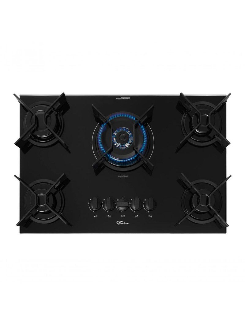 Fogão Cooktop Fischer 5 Bocas Tripla Chama Fit Line 36340-102674 Bivolt