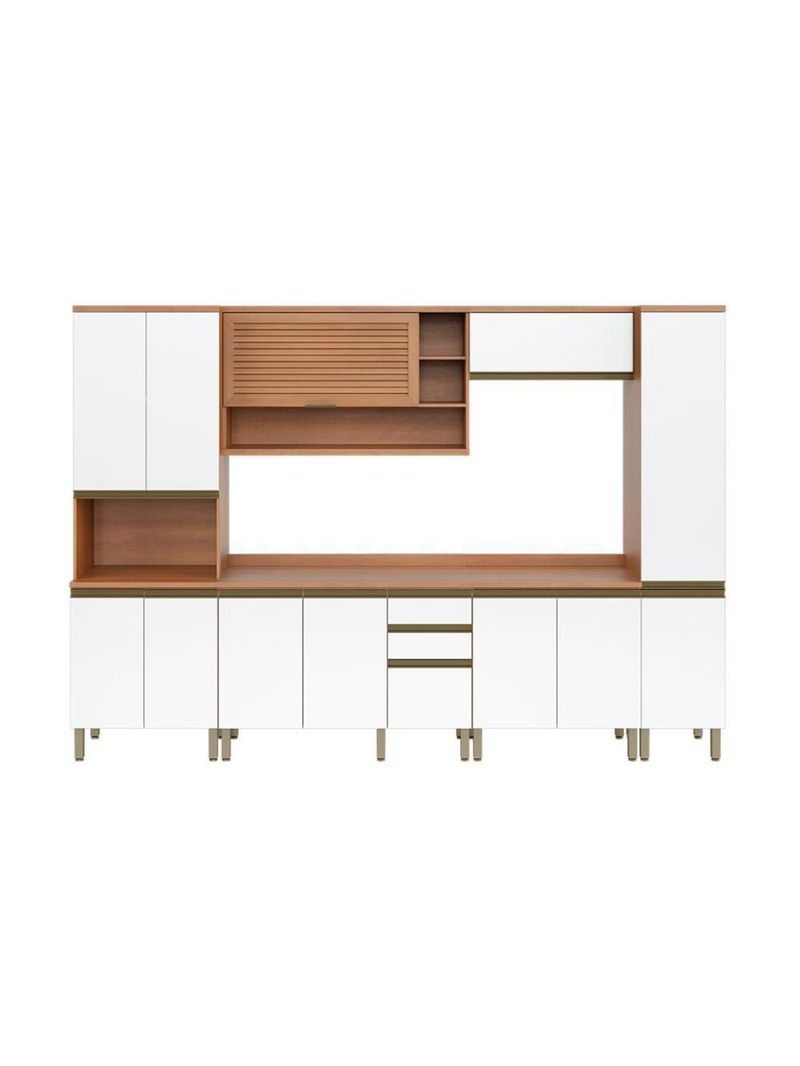 Cozinha Completa Modulada 6 Peças Multimóveis Freijó-branco