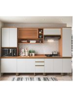Cozinha Completa Modulada 6 Peças Multimóveis Freijó-branco