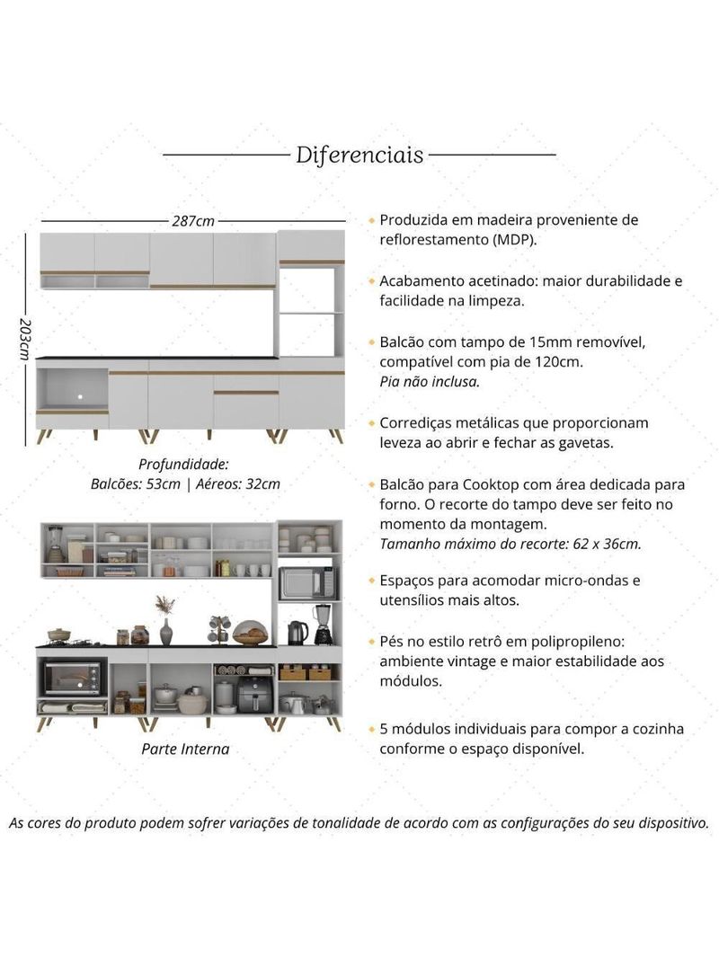 Cozinha Modulada Completa Compacta  Veneza  Multimóveis