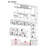 Cozinha Modulada Completa 357cm 6 Peças  Veneza Multimóveis