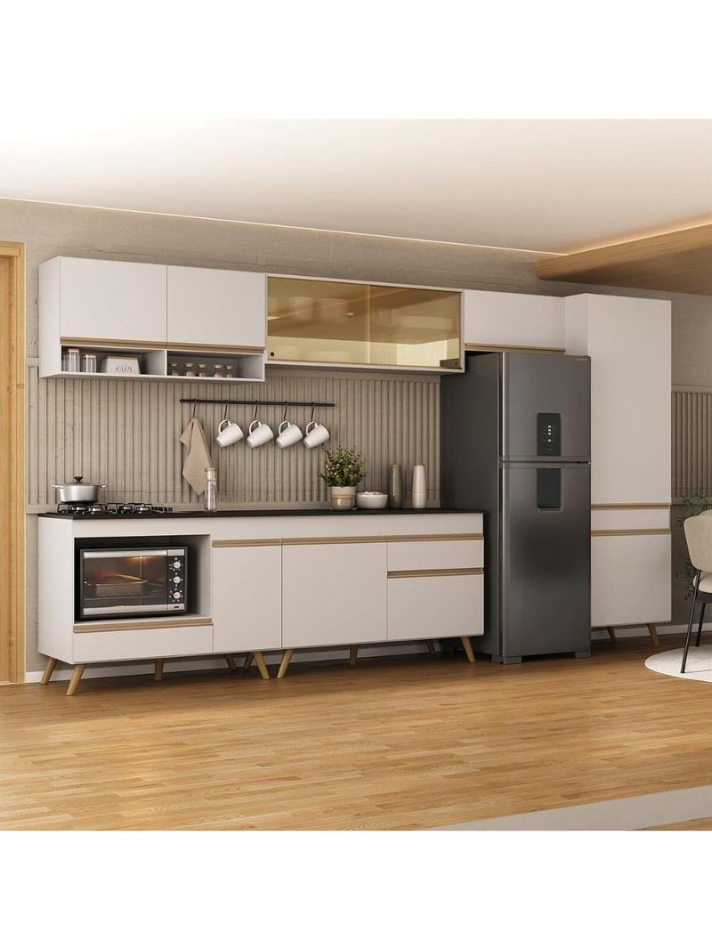 Cozinha Modulada Completa 357cm 6 Peças  Veneza Multimóveis