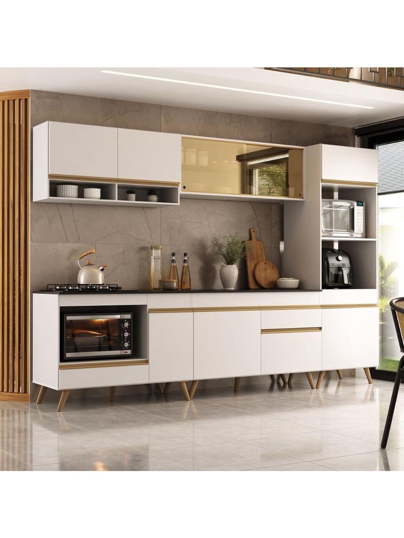Cozinha Modulada Completa Compacta 287cm Veneza Multimóveis