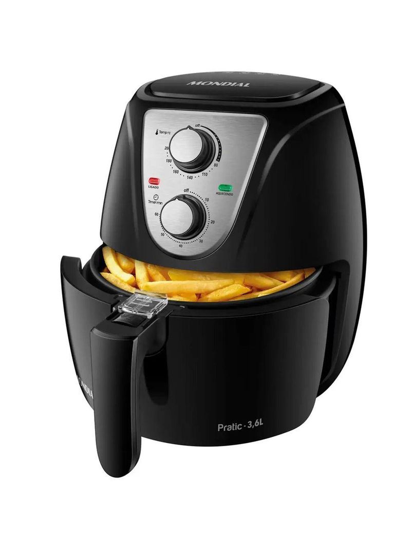 Fritadeira Air Fryer Mondial 3,6l Af36 - 75992-01 Preto-inox 110V