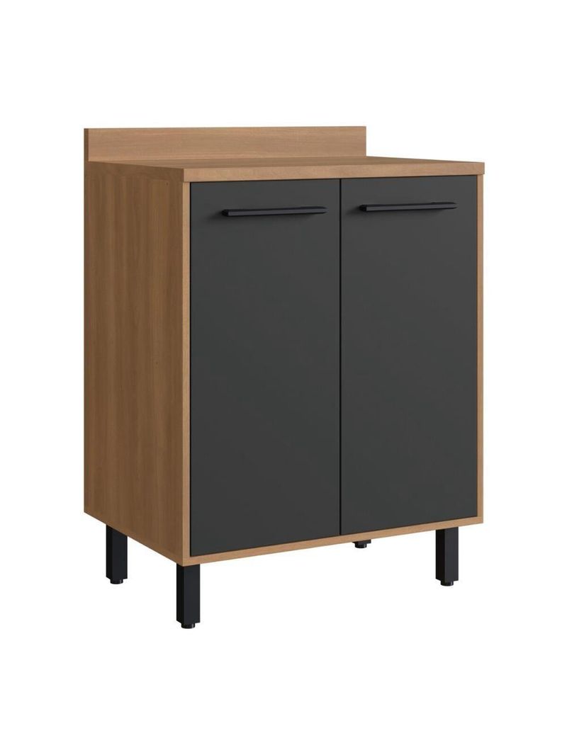 Balcão De Cozinha 70cm Para Cooktop Com Tampo E 2 Portas Havana Multimóveis Cr20309 Rovere/grafite