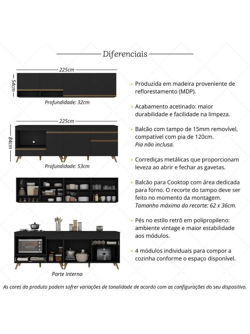 Armário De Cozinha  Modulada Compacta Veneza Multimóveis