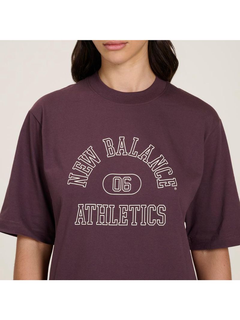 Camiseta new balance cropped athletics feminina