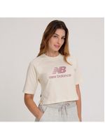 Camiseta new balance cropped essentials feminina