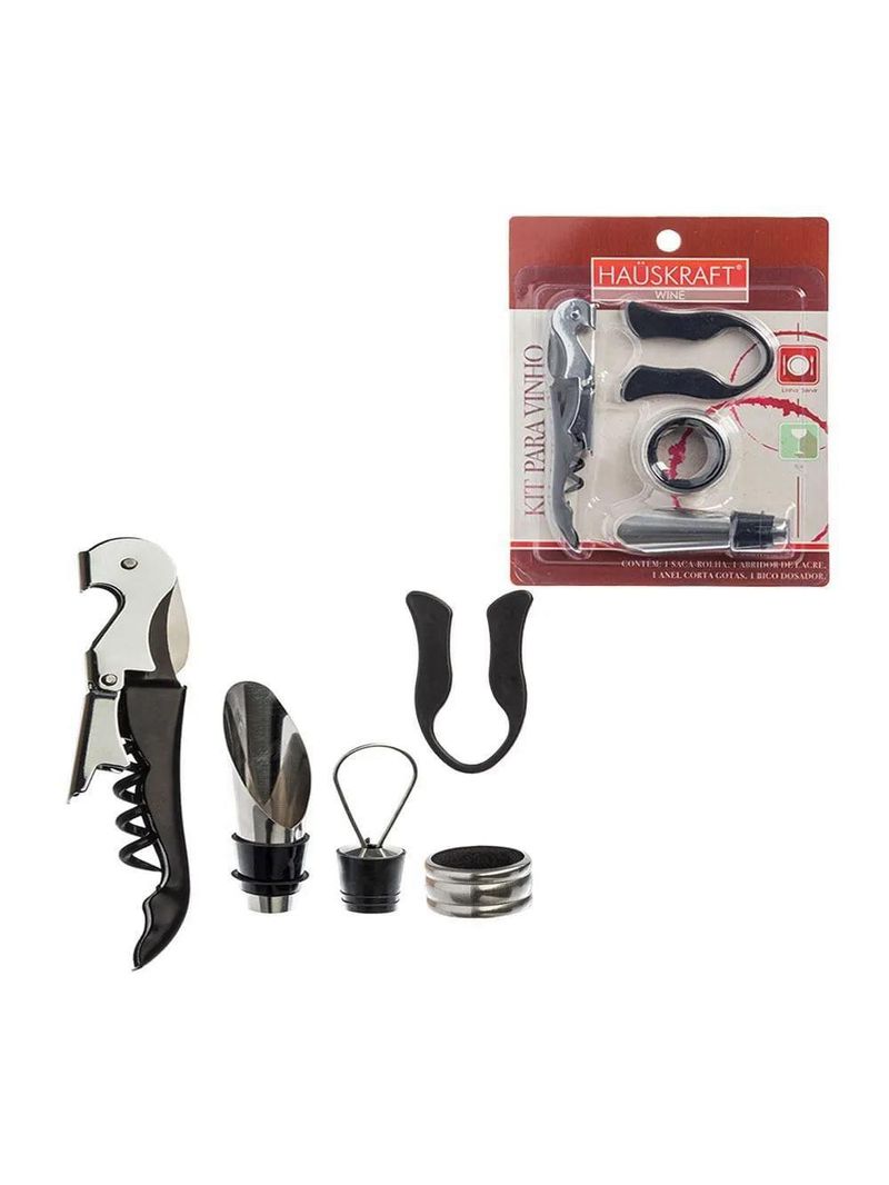 Kit para vinho 4 peças hauskraft