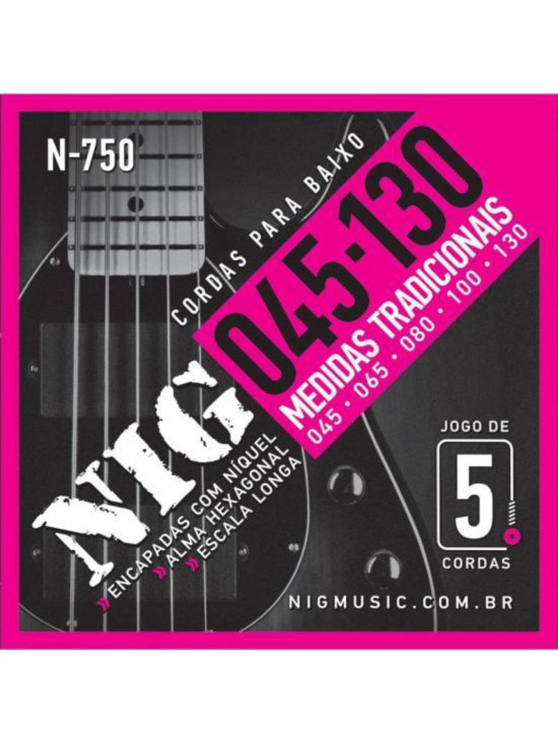 Encordoamento para baixo 5 cordas 045 n750 nig