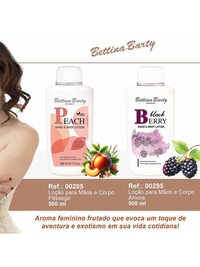 Loção hidratante para mãos e corpo bettina barty pêssego