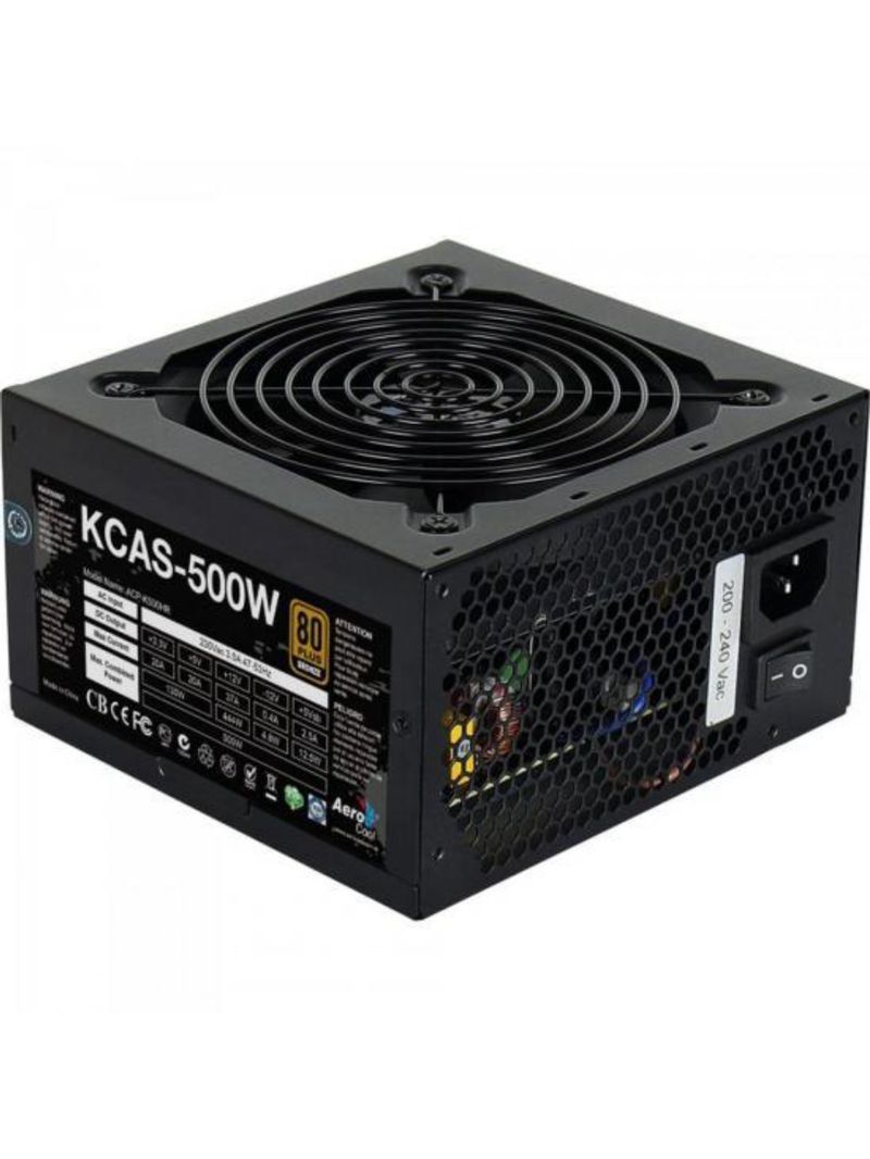 Fonte gamer atx aerocool kcas 500w 80 plus full range apfc