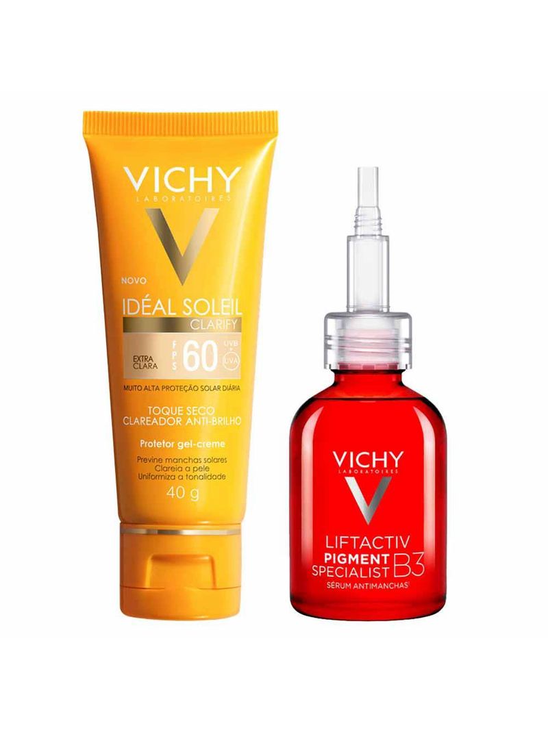 Vichy kit - sérum antimanchas + protetor solar extra clara fps 60