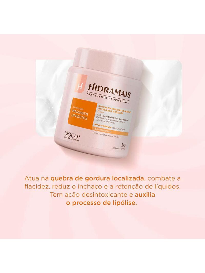 Creme para massagem hidramais - lipodetox