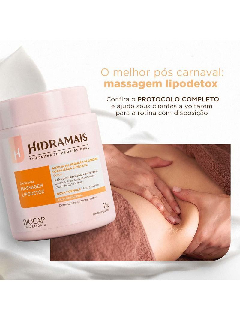 Creme para massagem hidramais - lipodetox